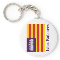 Balearic Islands flag with name Keychains