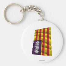 Balearic Islands waving flag Key Chain