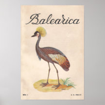 Balearica Vintage French Art Print (1956)