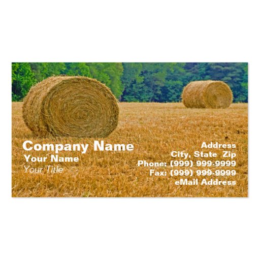 Bales of Hay Business Card Template (front side)