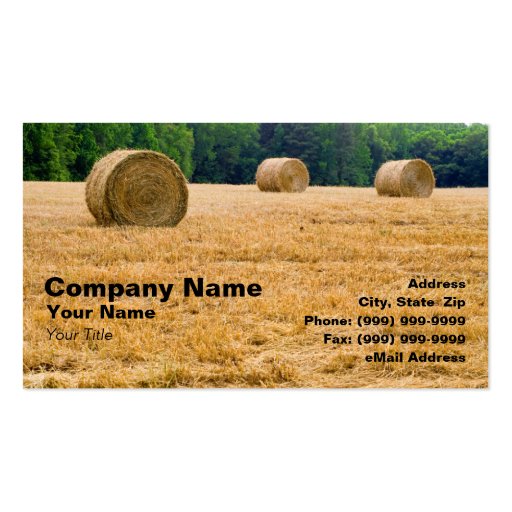 Bales of Hay Business Card Templates (front side)