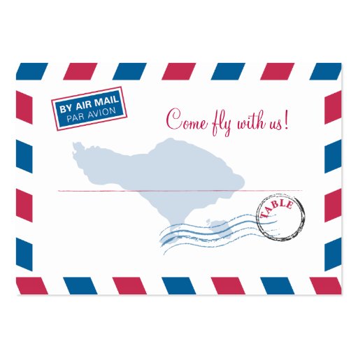 Bali Air Mail Escort/Seating Card Wedding Business Card Template (front side)