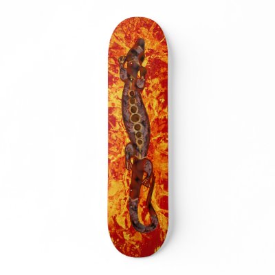 BALI lizard red | fire red splatter Skate Board Decks by EDDArtSHOP