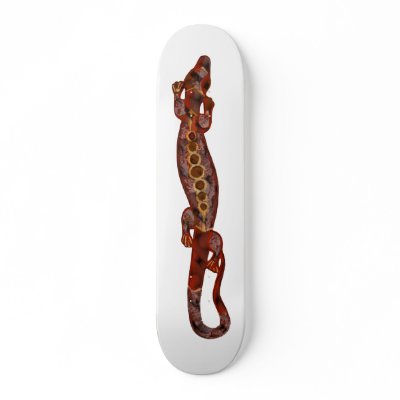 BALI lizard red Custom Skate Board by EDDArtSHOP