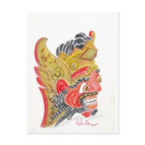 Bali mask postcard