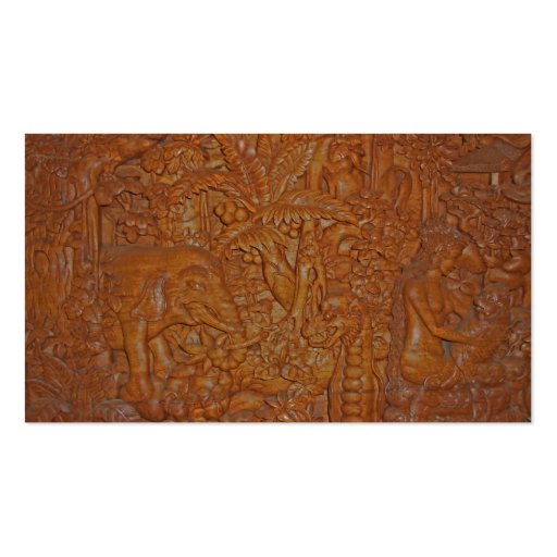 Bali Wood Carving One-of-a-Kind Art Business Cards (back side)