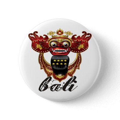 Balinese Barong Indonesia Souvenir Pinback Buttons by daggerz