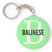 Balinese Breed Monogram Key Chain