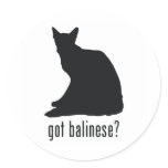 Balinese Cat Round Stickers