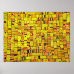 Balinese Glass Tile Art - Yellow Print