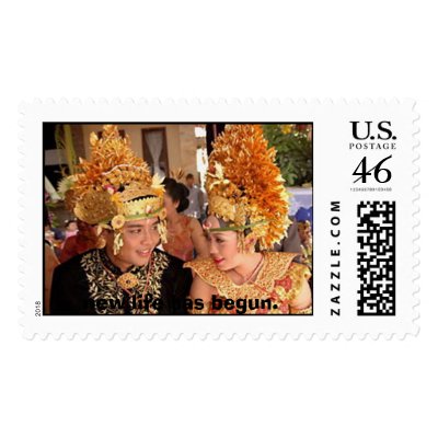 balinese wedding, new life has begun. postage stamp by alia_aditia