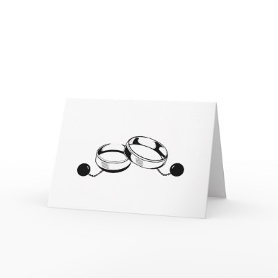 Ball and Chain Wedding Rings Cards by Eholidayz
