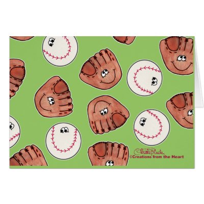 Ball and Glove collage Greeting Card by creationhrt