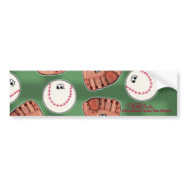 Ball and Glove Collage Field Background bumper stickers