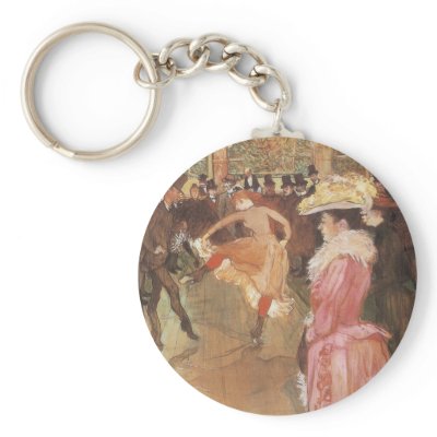 Ball at the Moulin Rouge by Toulouse Lautrec Keychain by MasterpieceCafe