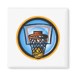 Ball in Basket Fridge Magnets