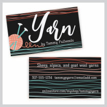 ball of yarn knitting crochet crafts business card