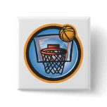 Ball over Basket Pinback Button