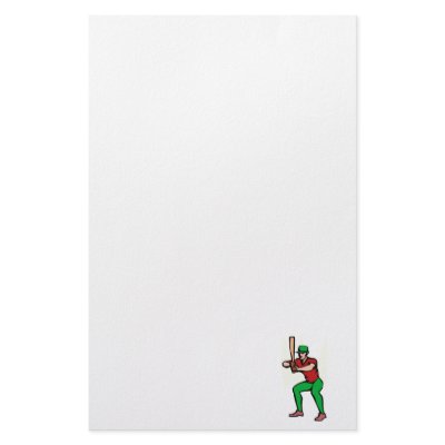 Ball Player Batting Practice Stationery Design by justsports