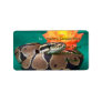 Ball Python, green background, orange rose Address Label