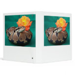 Ball python picture with orange rose green back vinyl binders