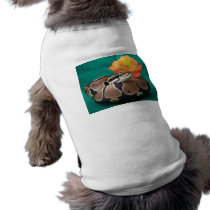 Ball python picture with orange rose green back pet tee