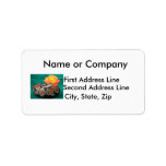 Ball python picture with orange rose green back personalized address labels