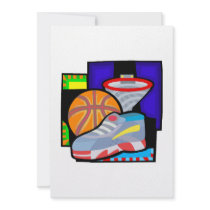 Ball sneakers hoop personalized invites