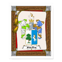 Balla3 family coat of arms on presentation scroll posters by NemethArt Balla3 family coat of arms on presentation scroll posters