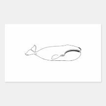 Ballena derecha (sin título) rectangular pegatina