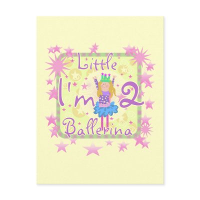 Ballerina 2nd Birthday Tshirts and Gifts Post Card by kids_birthdays