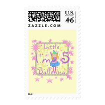 Ballerina 5th Birthday tshirts and Gifts Postage Stamp
