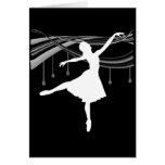 ballerina all wetonblack greeting cards