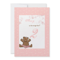 Ballerina Bear Birthday Invitation