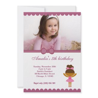 Ballerina Birthday Girl invitation