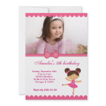 Ballerina Birthday Girl Personalized Announcement