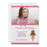 Ballerina Birthday Girl Custom Announcement
