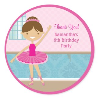 Ballerina Birthday Party Favor Stickers sticker