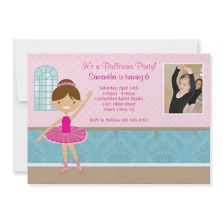 Ballerina Birthday Party Invitation invitation