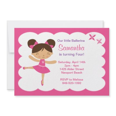 Ballerina Birthday Party Invitation by eventfulcards