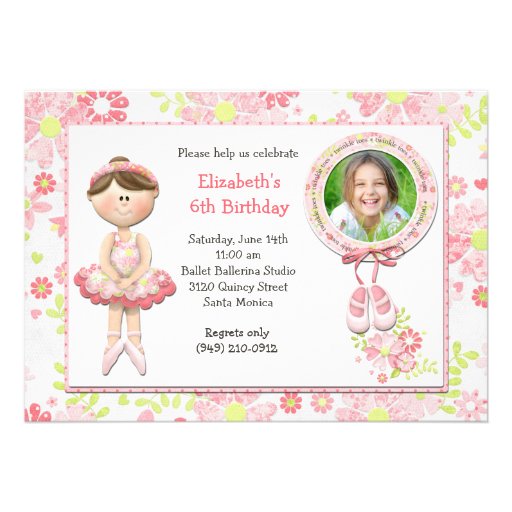 Ballerina Birthday Party Invitation