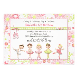 Ballerina Birthday Party Invitation