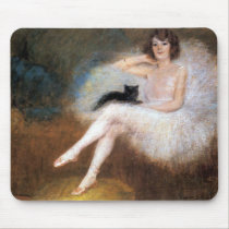 Ballerina & Black Cat mousepads by VintagePets Ballerina & Black Cat mousepads