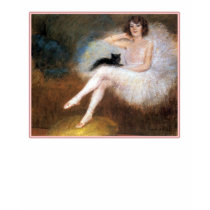 Ballerina & Black Cat t-shirts by VintagePets Ballerina & Black Cat t-shirts
