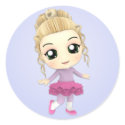 Ballerina Chibi Girl Stickers by megakawaii Ballerina Chibi Girl Stickers