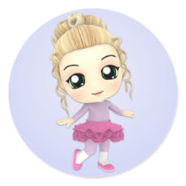 Ballerina Chibi Girl Stickers by megakawaii Ballerina Chibi Girl Stickers