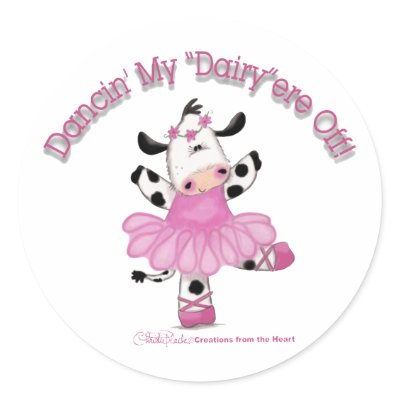 Ballerina Cow Stickers by creationhrt