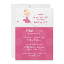 Ballerina Dance Birthday Invitation