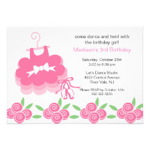 Ballerina Dance Birthday Invitation