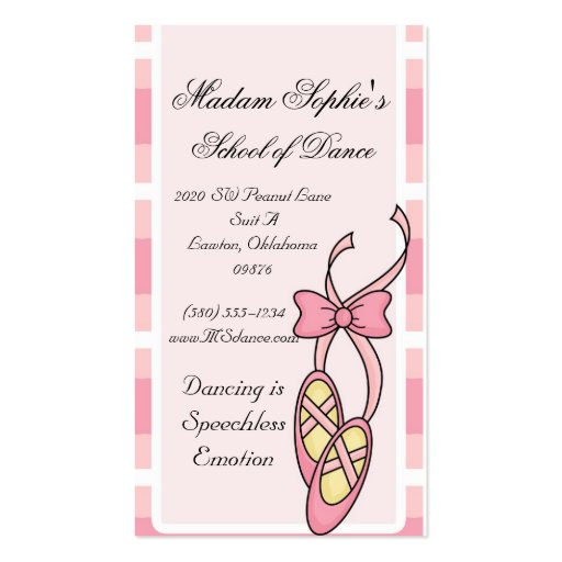 ballerina,dance,business card,cute,pink,sweet,fun